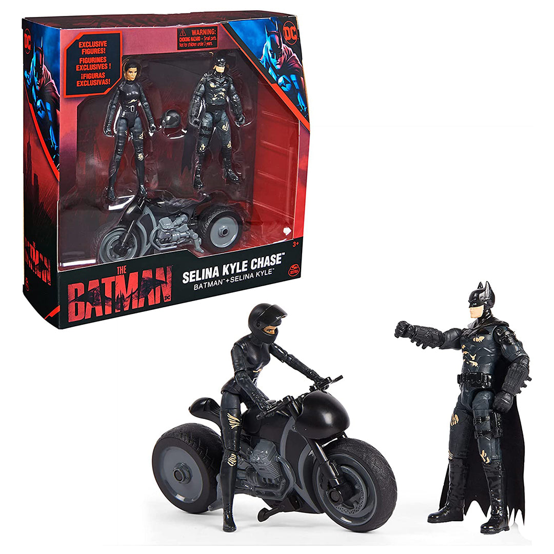 Buy DC Universe Batman Movie Series Selina Kyle Chase Set with Batman and Motorcycle | Yallatoys.com
