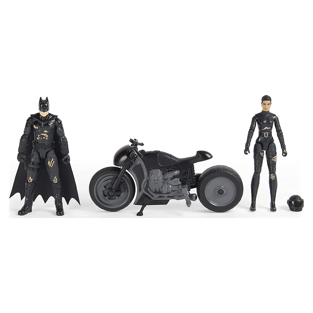 Buy DC Universe Batman Movie Series Selina Kyle Chase Set with Batman and Motorcycle | Yallatoys.com