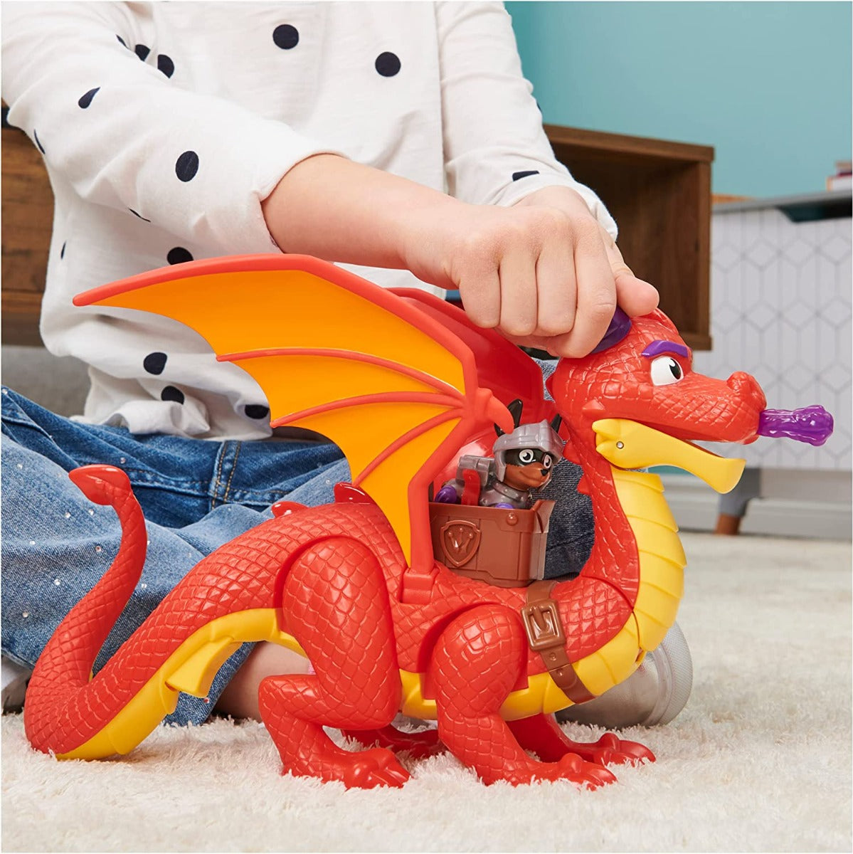 Buy Paw Patrol Rescue Knights Sparks The Dragon with Super Wings and Pup Claw Action Figures | Yallatoys.com