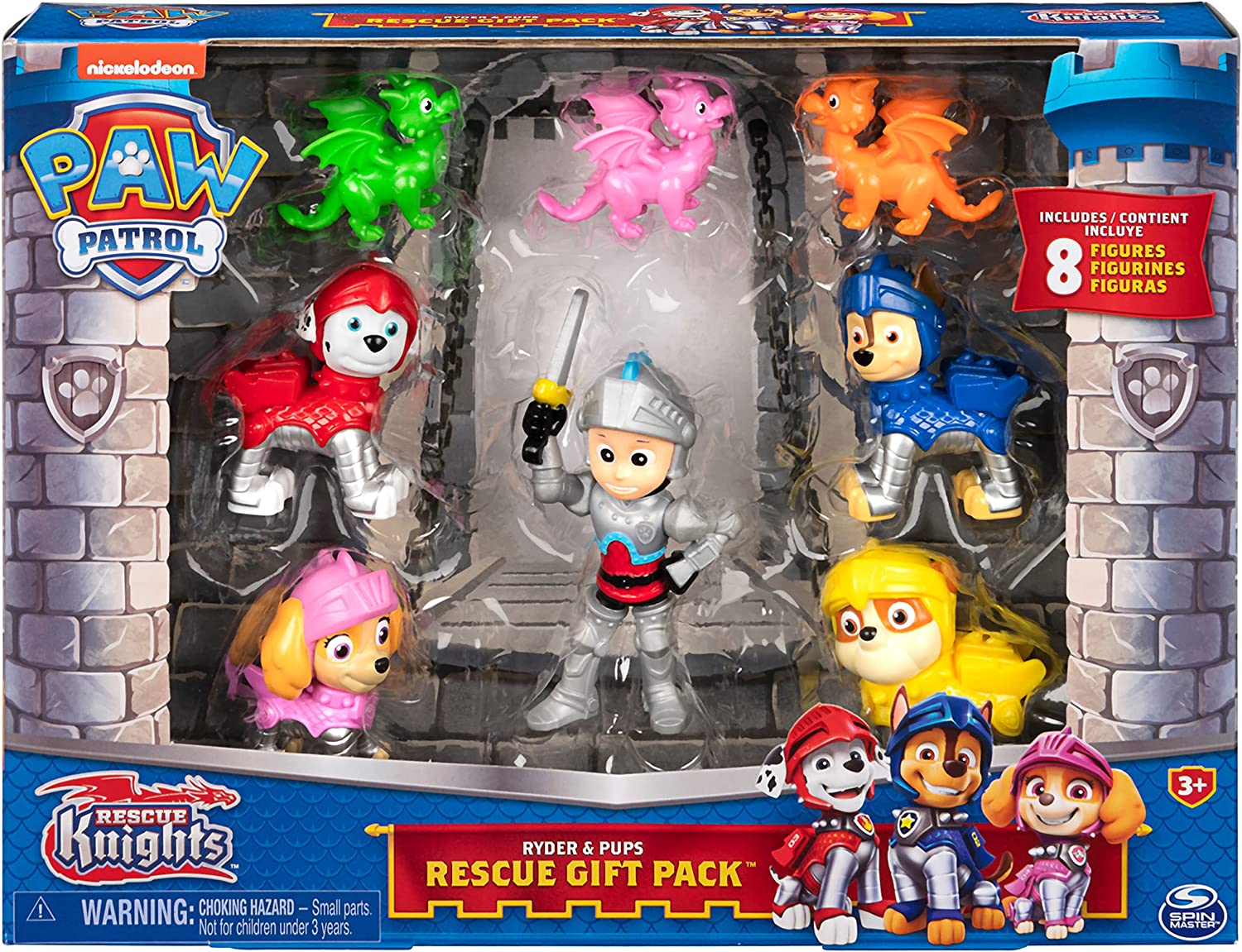 Buy Paw Patrol Rescue Knights Ryder and Pups Gift Pack with 8 Toy Figures | Yallatoys.com