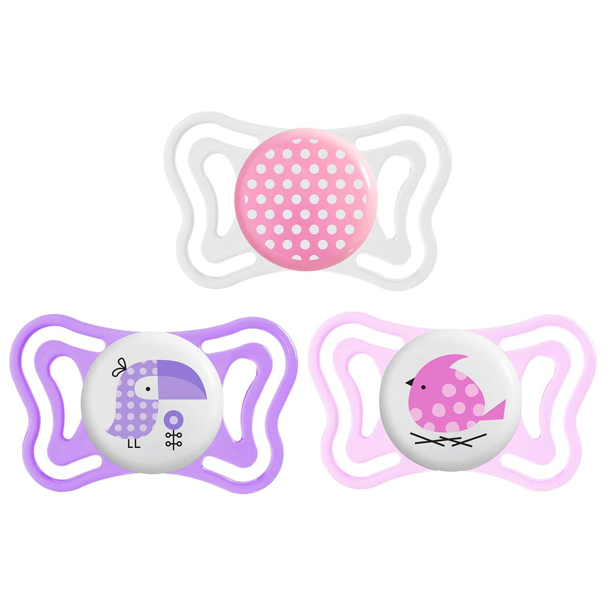 Chicco Silicone Soother Physio Light Girl 2-6M - 2PCS Chicco Yallatoys