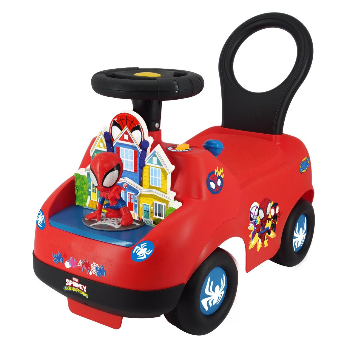 Buy Kiddieland Marvel Lights N Sounds Spidey Adventure Ride On Car | Yallatoys.com