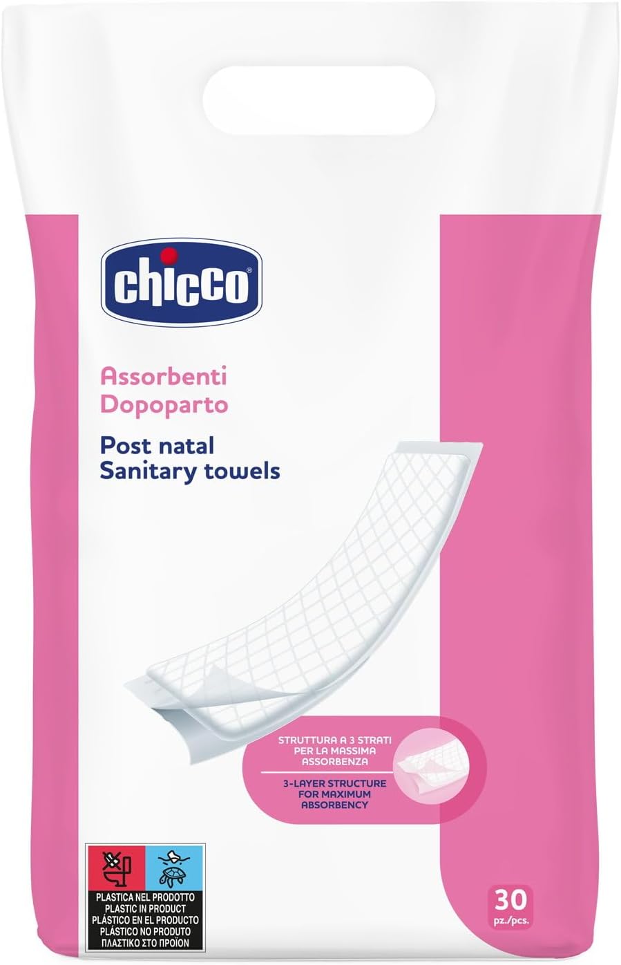 Chicco Postpartum 3 Layers Sanitary Towels - 30 Pcs Chicco Yallatoys