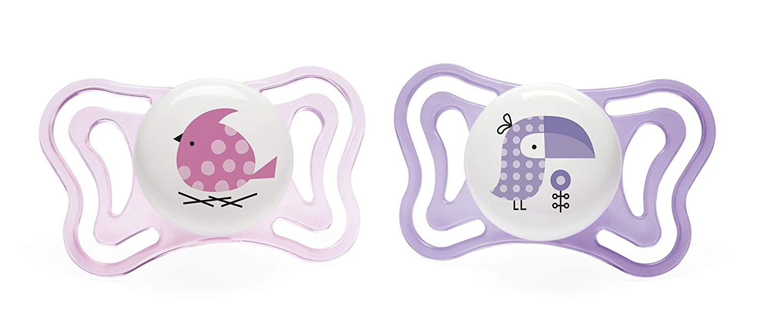 Chicco Silicone Soother Physio Light Girl 2-6M - 2PCS Chicco Yallatoys