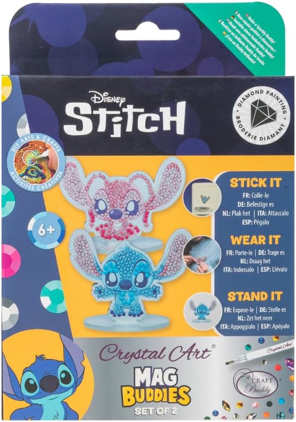 Buy Crystal Art Mirror Mag Buddies Stitch and Angel Pack of 2 | Yallatoys.com