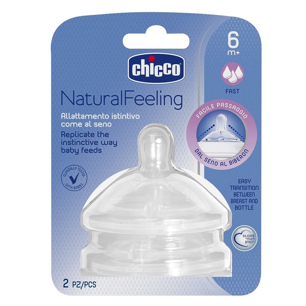 Chicco 2 Teat Natural Feeling 6 M+ F Fast Chicco Yallatoys