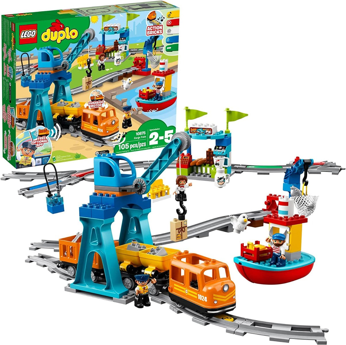 Buy Lego Duplo Town Cargo Train 10875 Building Toy 105pcs | Yallatoys.com