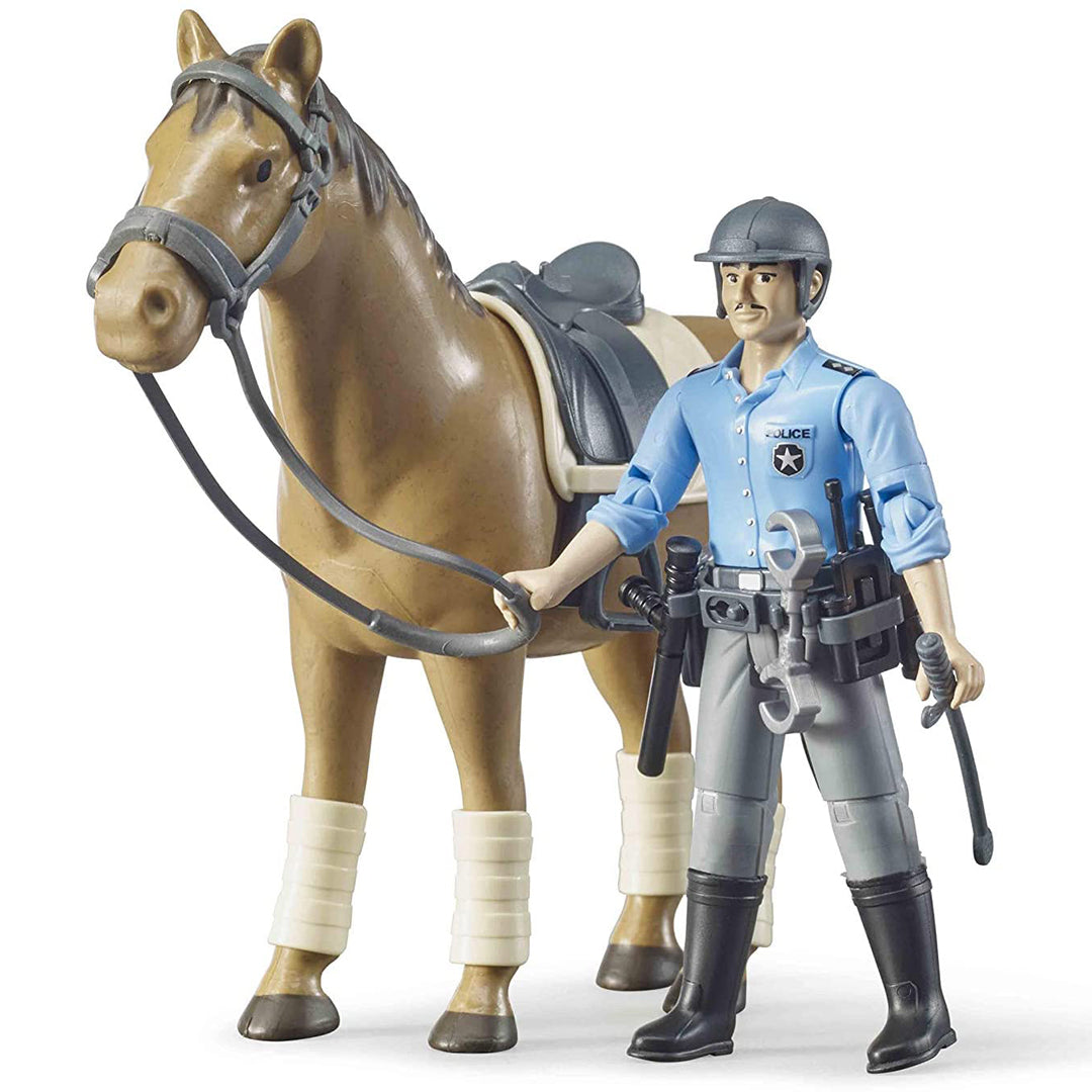 Buy Bruder Bworld Policeman with Horse | Yallatoys.com