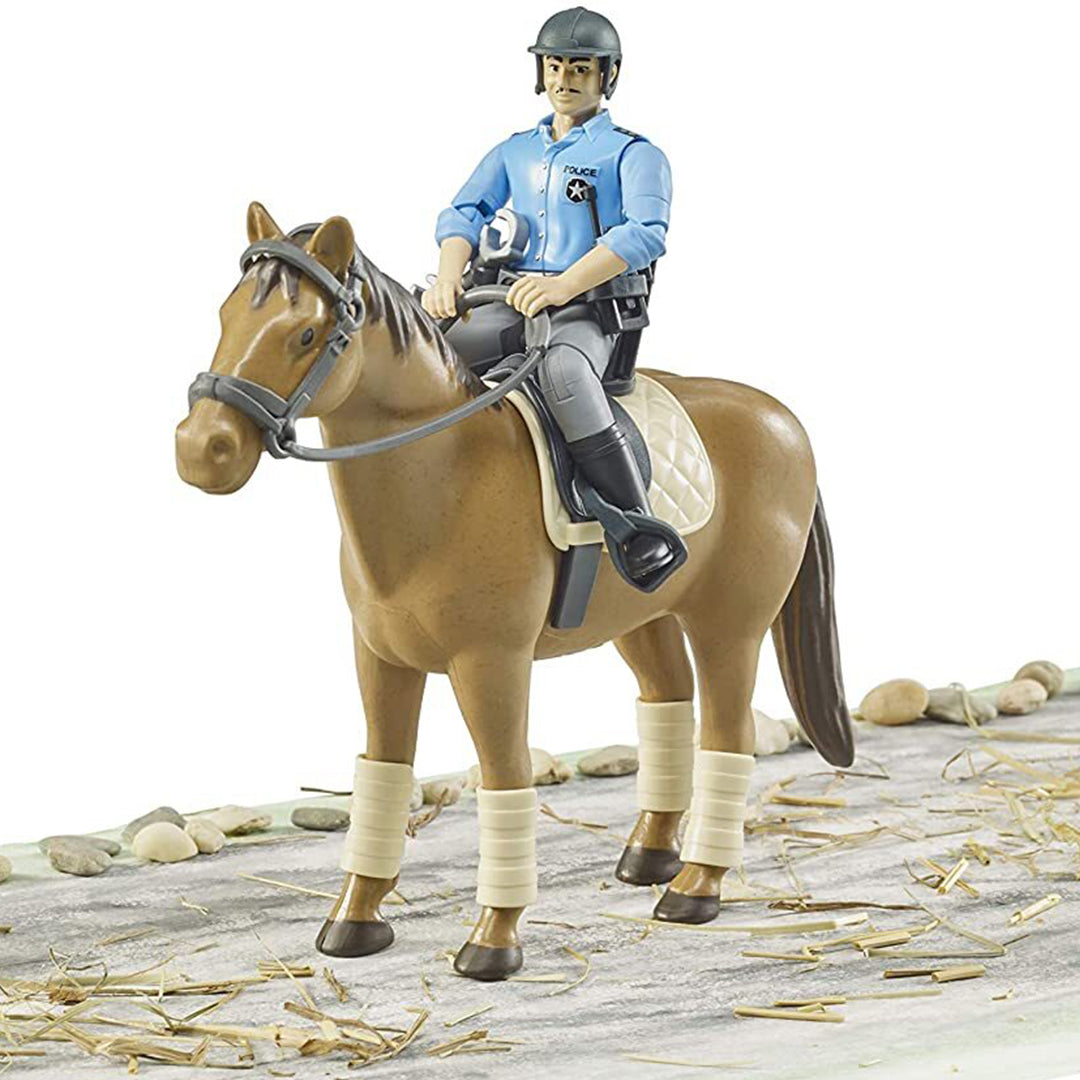Buy Bruder Bworld Policeman with Horse | Yallatoys.com