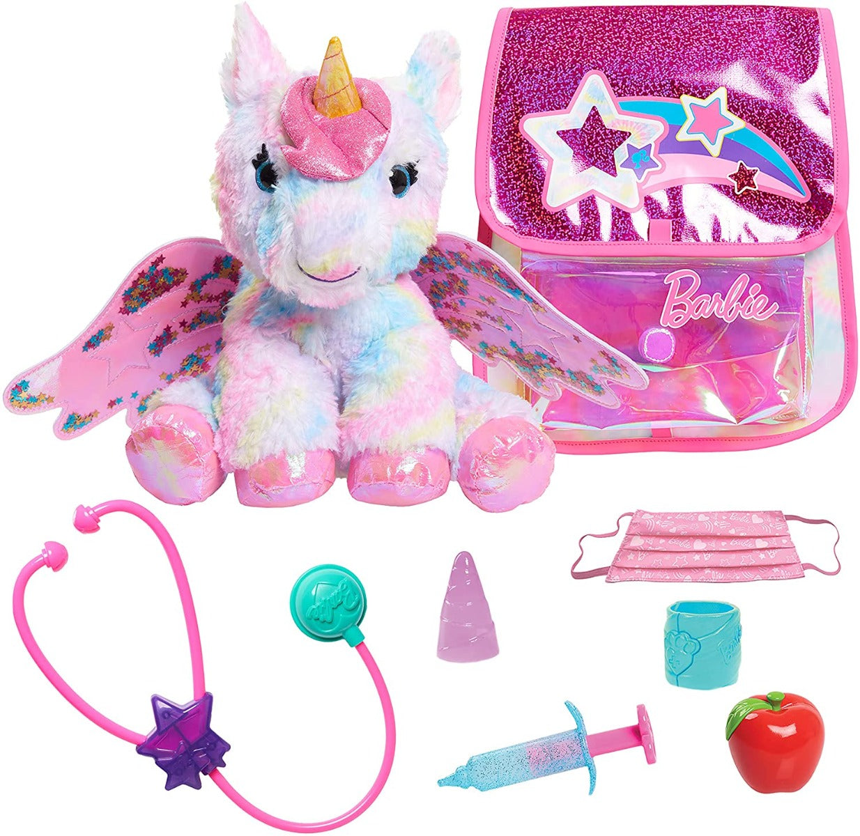 Buy Barbie Dreamtopia Unicorn Doctor Interactive Lights and Sounds Plush with Backpack | Yallatoys.com