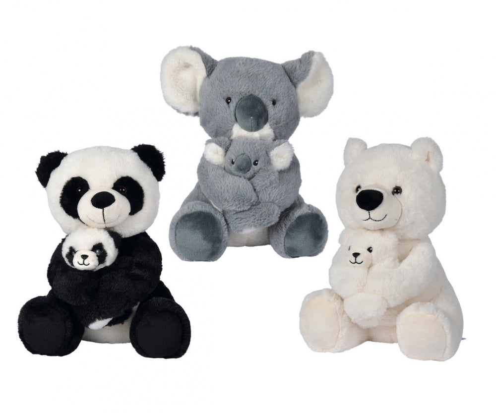 Buy Nicotoy Plush Animal Sitting Panda Koala or Polar Bear with baby 28cm (Sold Separately Subject to Availability) | Yallatoys.com