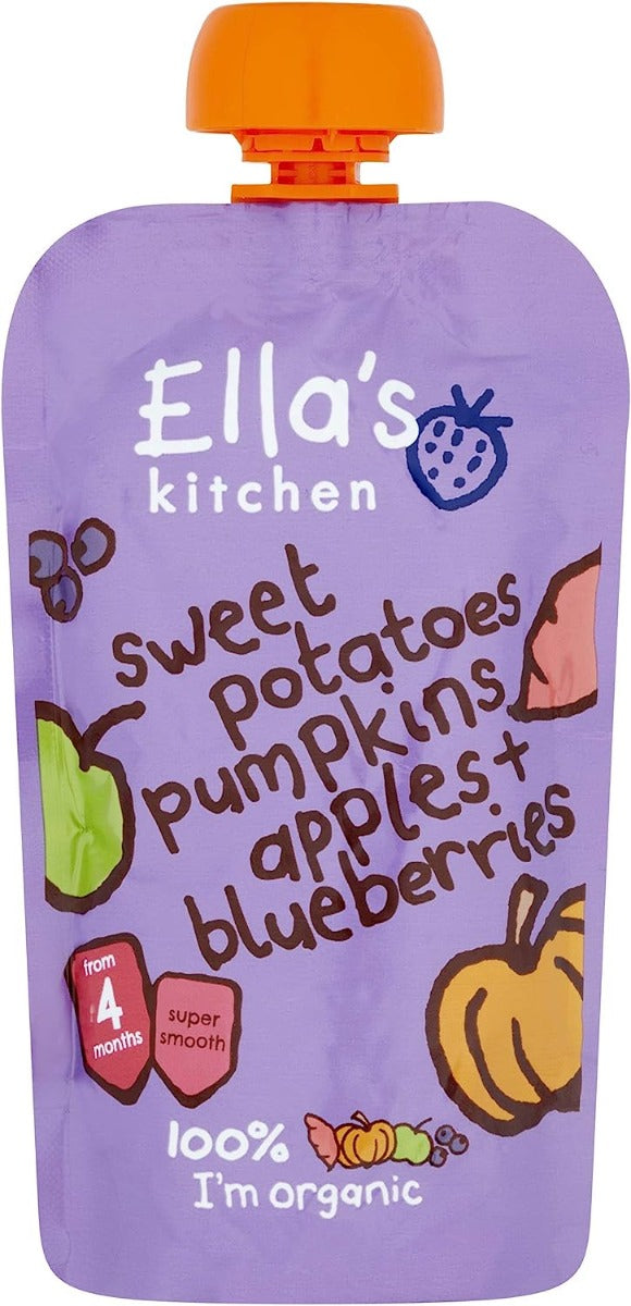 Ellas Kitchen Org Swt Potato Pumpkin Apples Bluebries  Regular  120Gm Ellas Kitchen Yallatoys