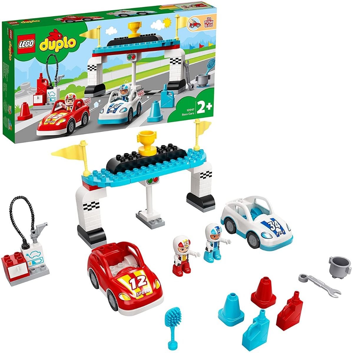 Buy Lego Duplo Town Race Cars 10947 Cool Car-Race Building Toy 44pcs | Yallatoys.com