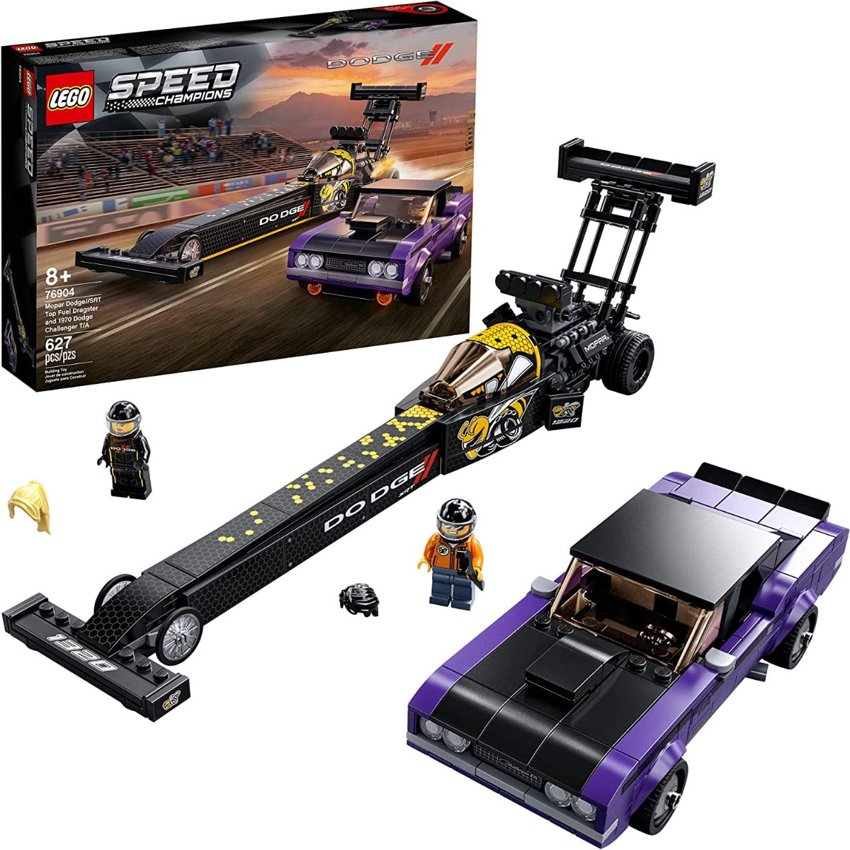 Buy Lego Speed Champions Mopar Dodge SRT Top Fuel Dragster and 1970 Dodge Challenger 76904 Building Toy | Yallatoys.com
