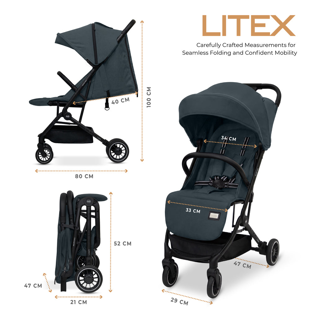 Neobreez Litex Ultra Lightweight Cabin Size Travel Stroller Grey