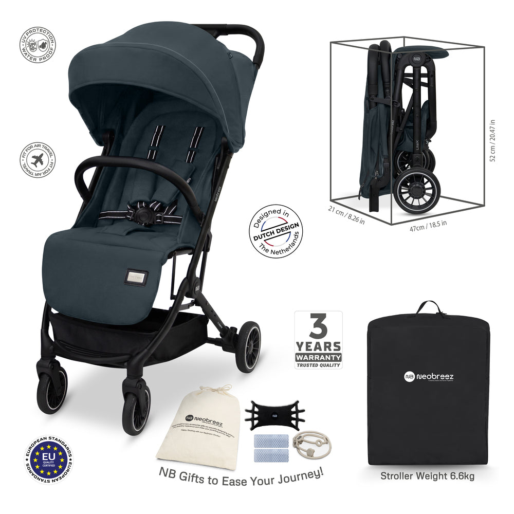 Neobreez Litex Ultra Lightweight Cabin Size Travel Stroller Grey