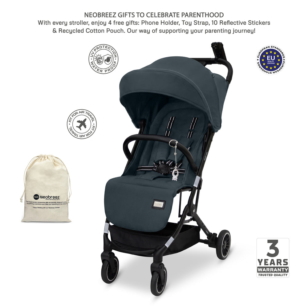 Neobreez Litex Ultra Lightweight Cabin Size Travel Stroller Grey