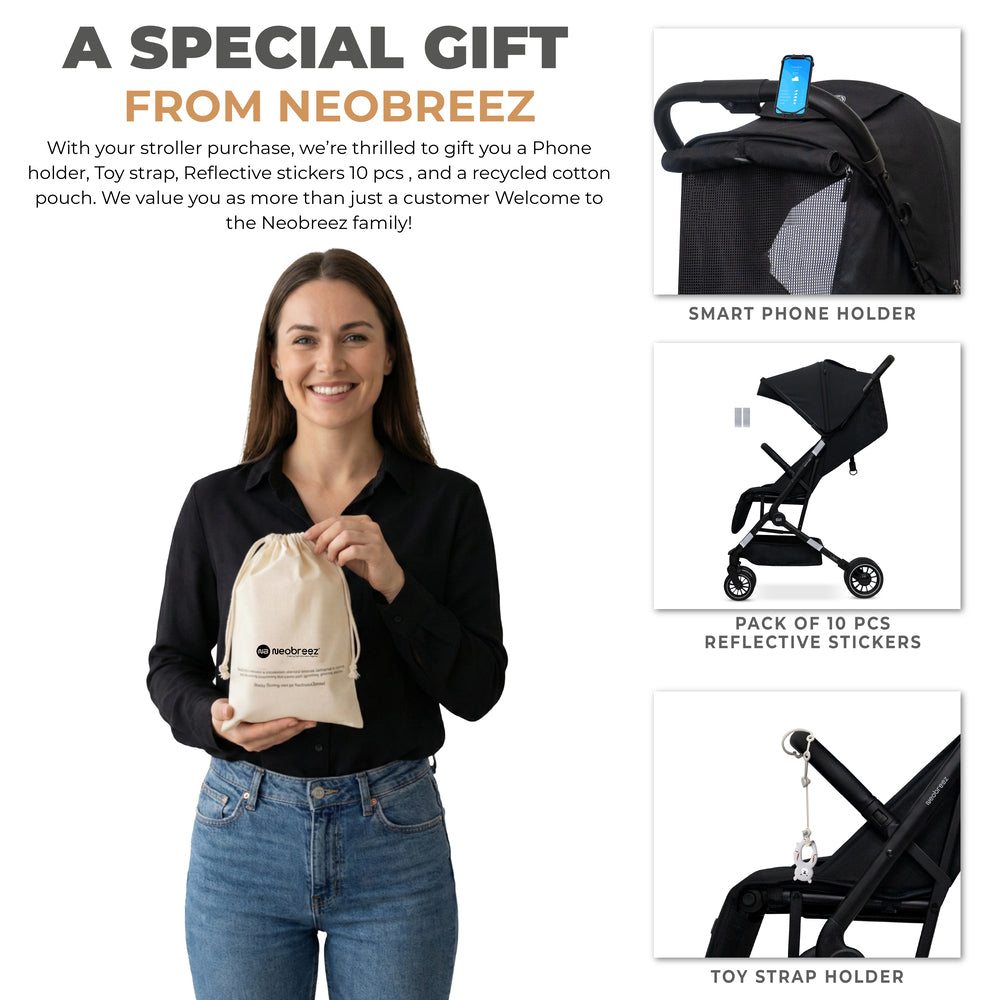 Neobreez Litex Ultra Lightweight Cabin Size Travel Stroller Black