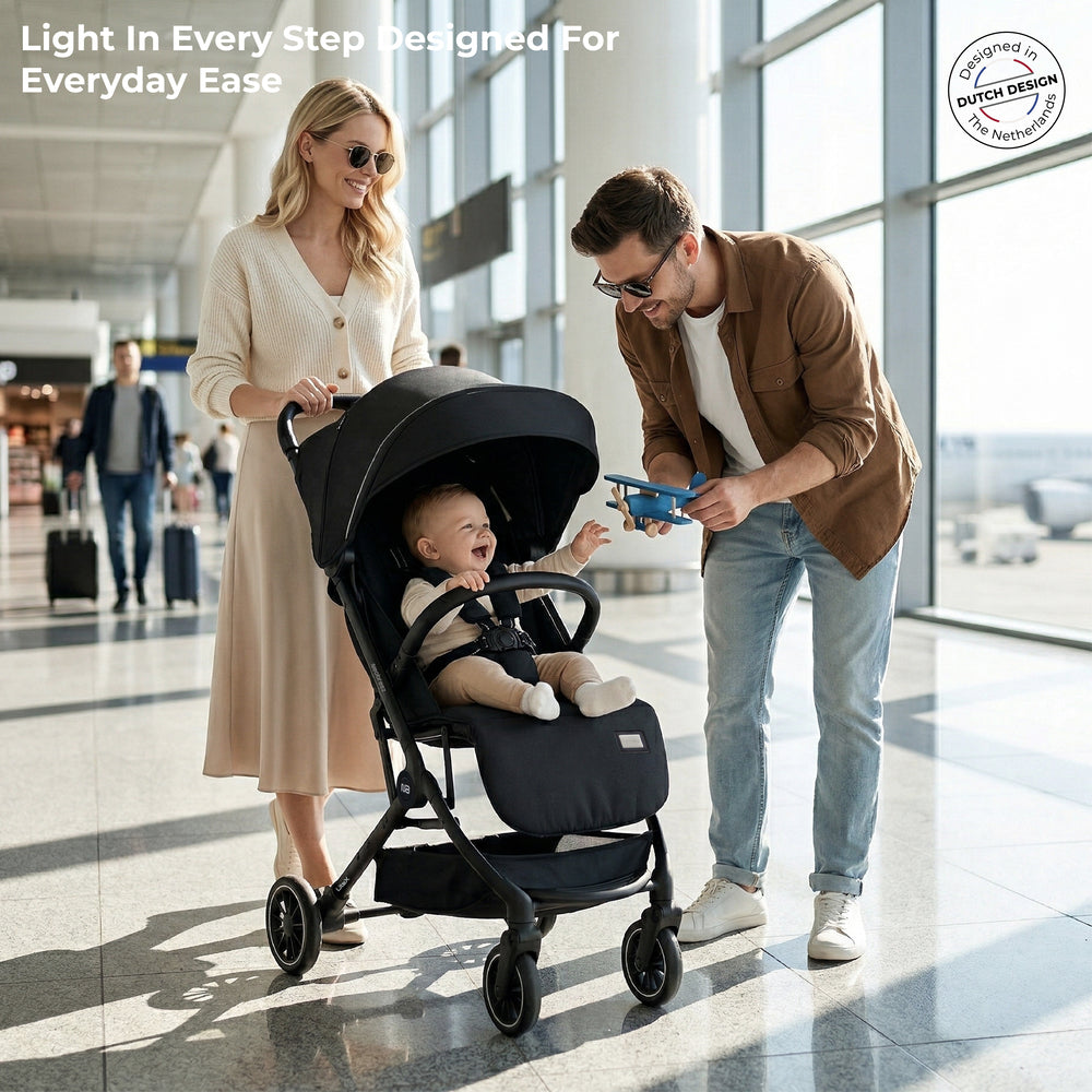 Neobreez Litex Ultra Lightweight Cabin Size Travel Stroller Black