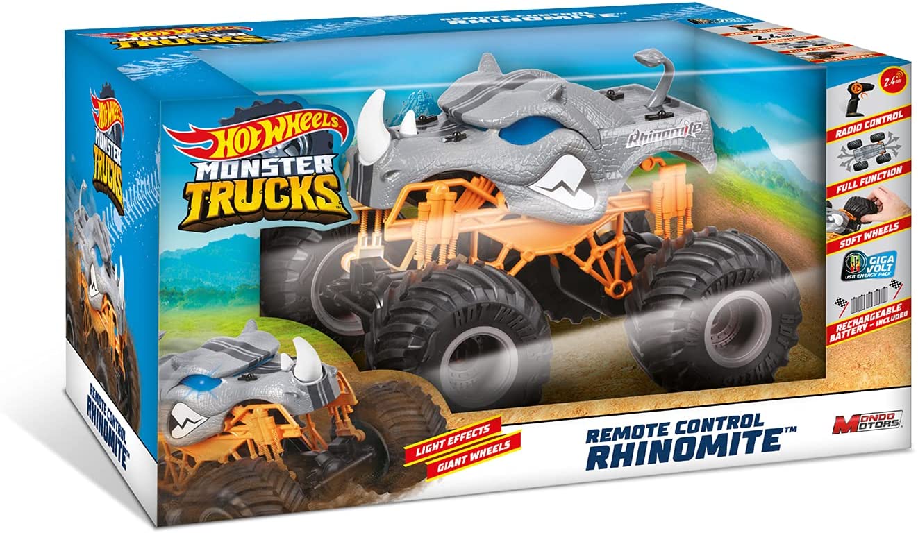 Buy Hot Wheels Monster Trucks Rhinomite Battery Set Remote Control Car | Yallatoys.com