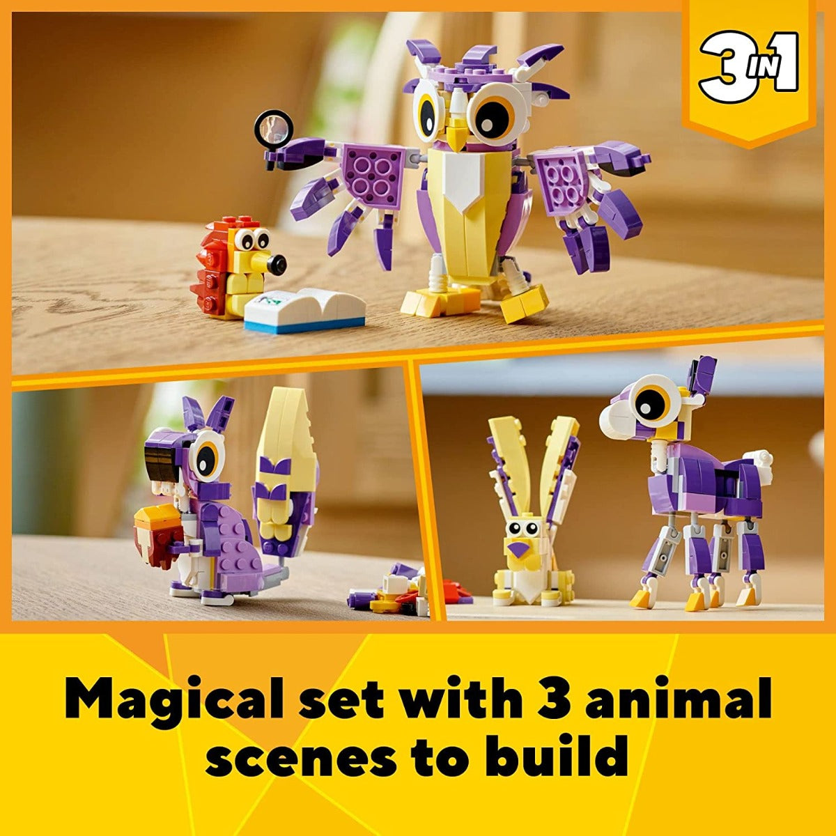 Buy Lego Creator 3in1 Fantasy Forest Creatures 31125 Building Toy Set 175pieces | Yallatoys.com