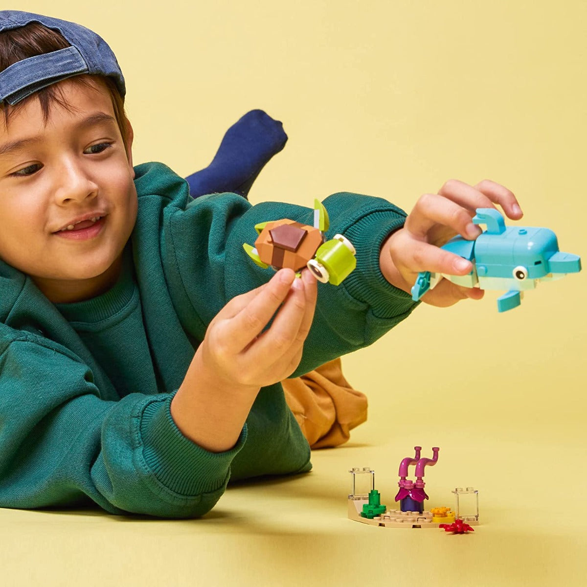 Buy Lego Creator 3in1 Dolphin and Turtle 31128 Building Toy Set 137pieces | Yallatoys.com