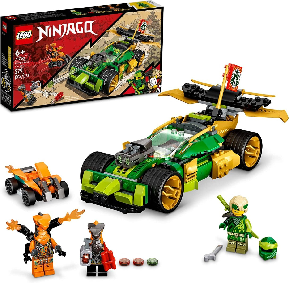 Buy Lego Ninjago Lloyds Race Car EVO 279pieces Set 71763 | Yallatoys.com