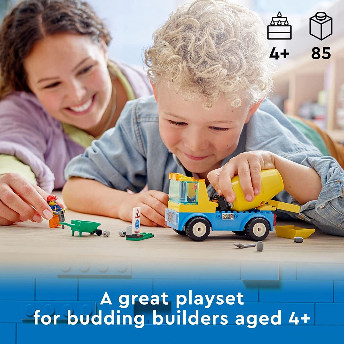 Buy Lego City Great Vehicles Cement Mixer Truck 60325 Building Toy Set 85pieces | Yallatoys.com