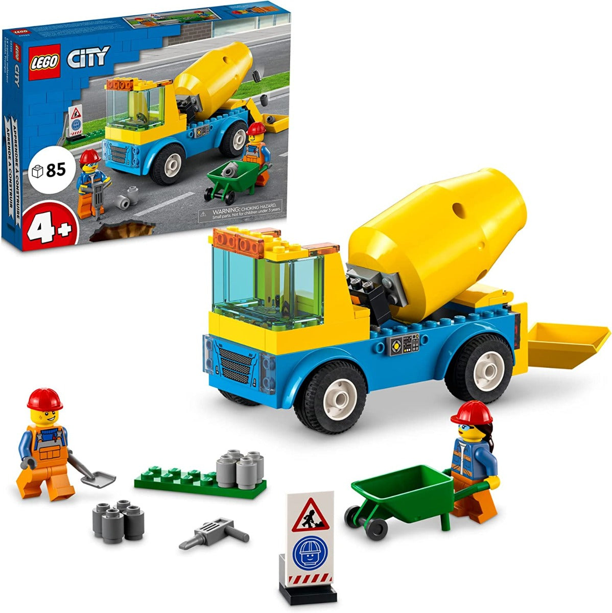 Buy Lego City Great Vehicles Cement Mixer Truck 60325 Building Toy Set 85pieces | Yallatoys.com