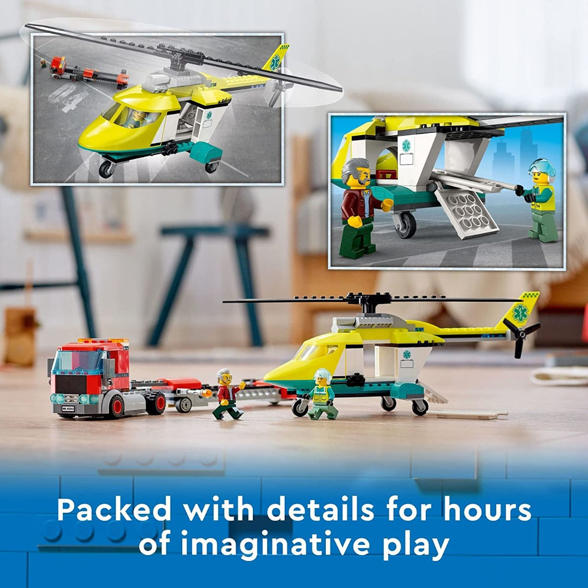 Buy Lego City Great Vehicles Rescue Helicopter Transport 60343 Building Toy Set 215pieces | Yallatoys.com