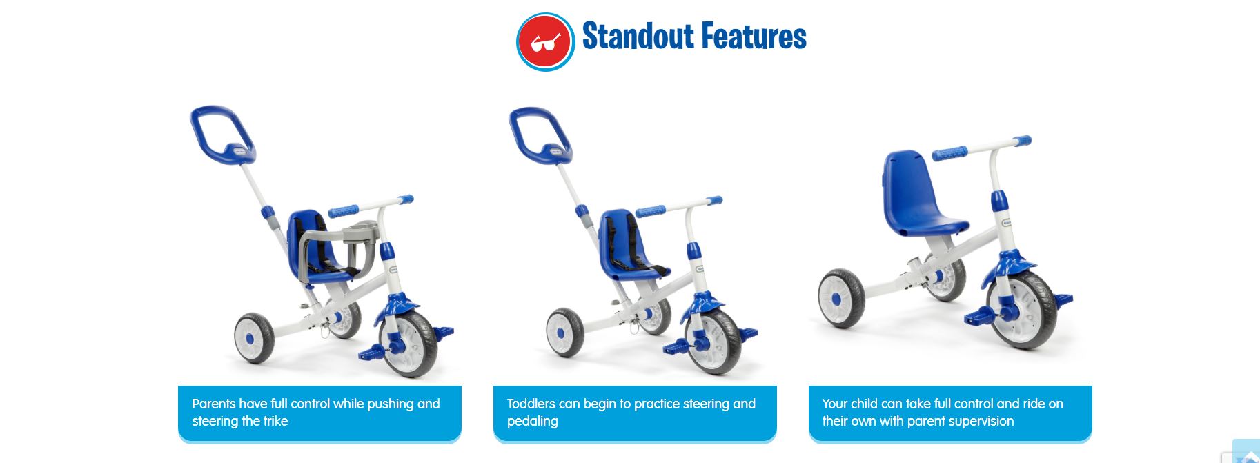 Buy Little Tikes Ride N Learn 3 in 1 Tricycle Blue | Yallatoys.com
