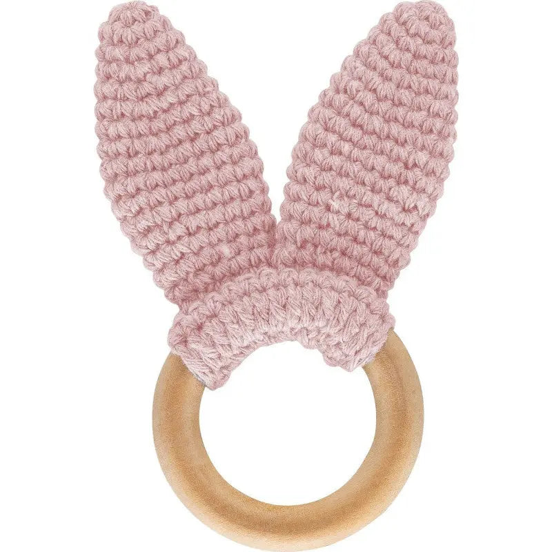 Babyjem Amigurumi Wooden Ring Teether Pink Babyjem Yallatoys