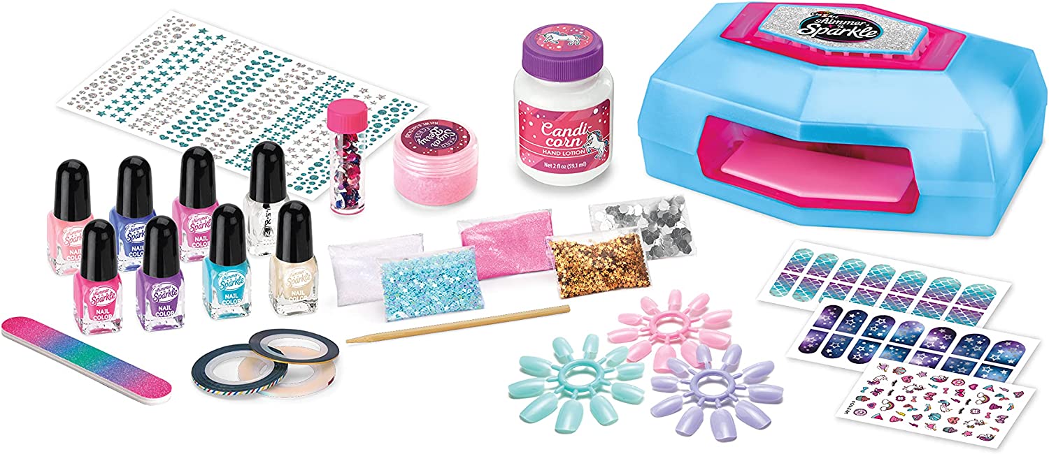 Buy Shimmer N Sparkle Ultimate Glitter Nail Designer Kit with Polish Glitter Gems and Stickers | Yallatoys.com