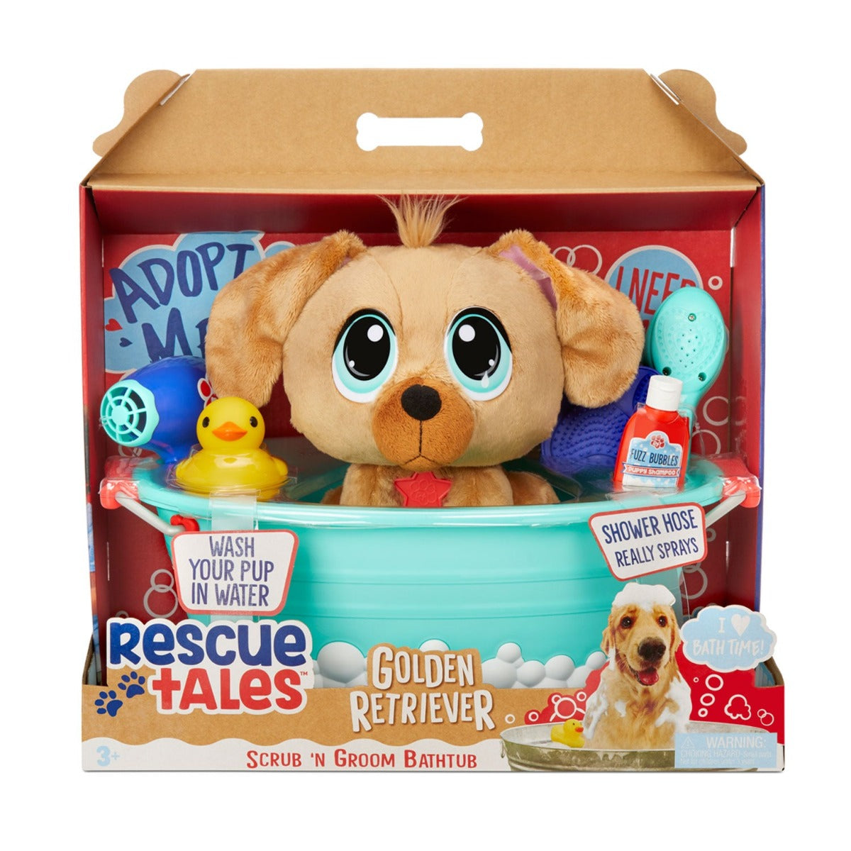 Buy Little Tikes Rescue Tales Scrub N Groom Bathtub Golden Retriever | Yallatoys.com