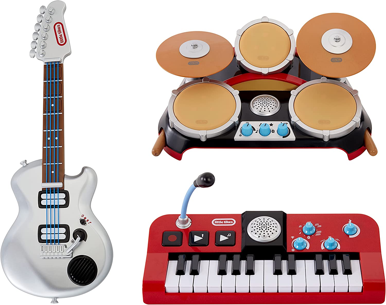 Buy Little Tikes My Real Jam First Concert Set Electric Guitar Drums and Keyboard with Cases | Yallatoys.com