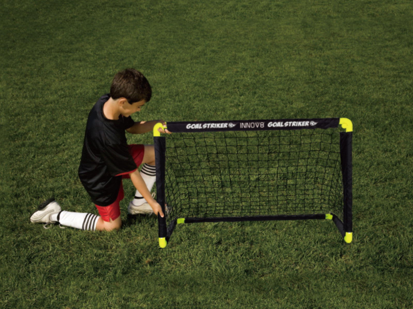 Buy Goal Striker Folding Double Mini Soccer Goal Set With Ball and Pump | Yallatoys.com
