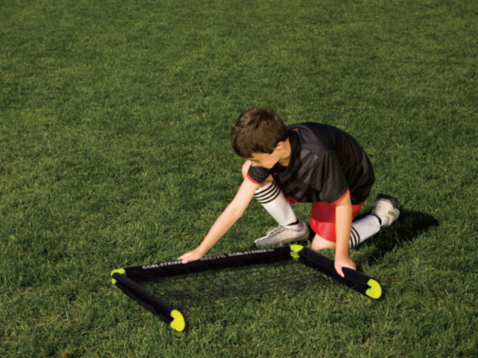 Buy Goal Striker Folding Double Mini Soccer Goal Set With Ball and Pump | Yallatoys.com
