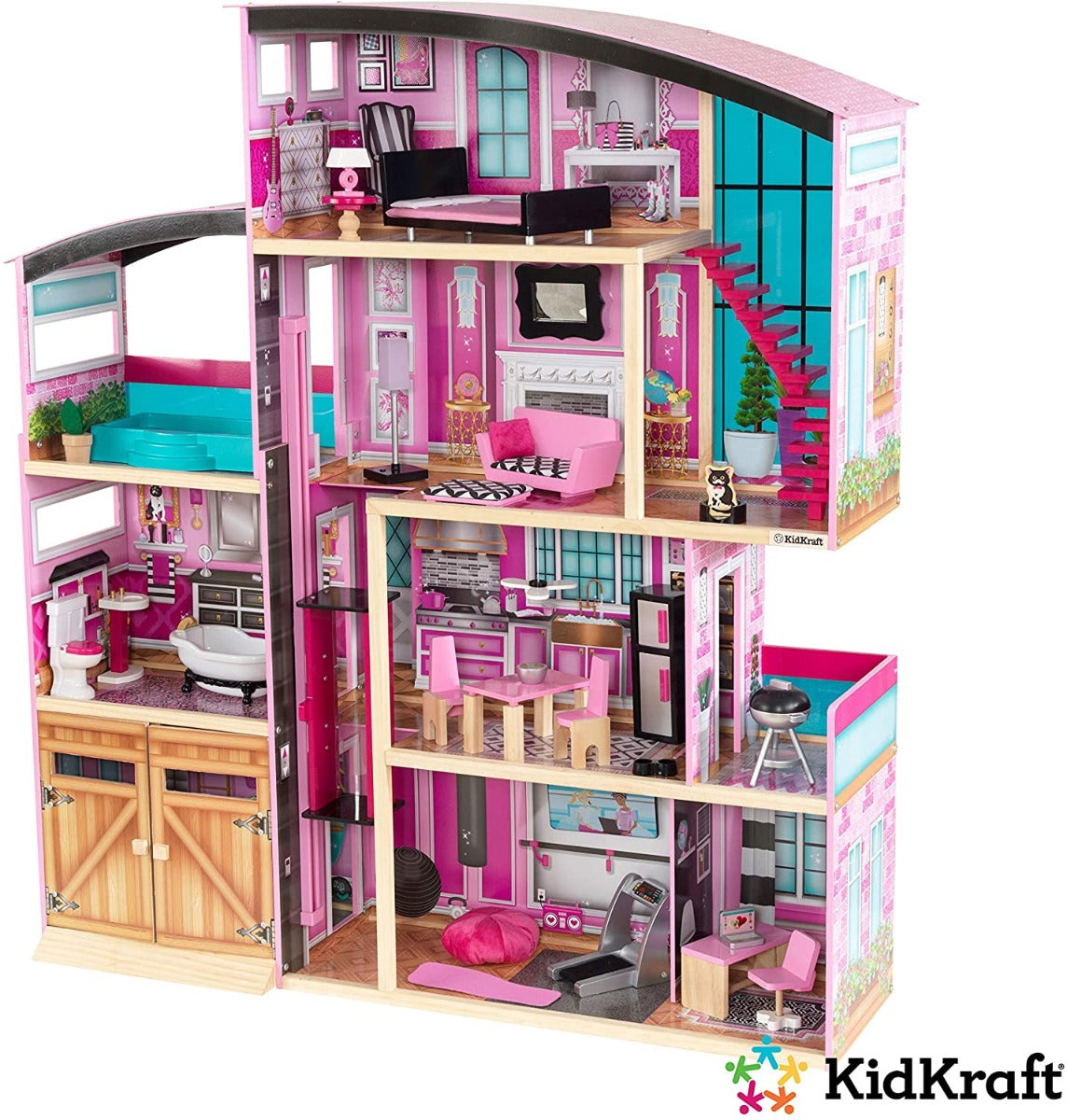 Buy KidKraft Shimmer Mansion Wooden Doll House | Yallatoys.com