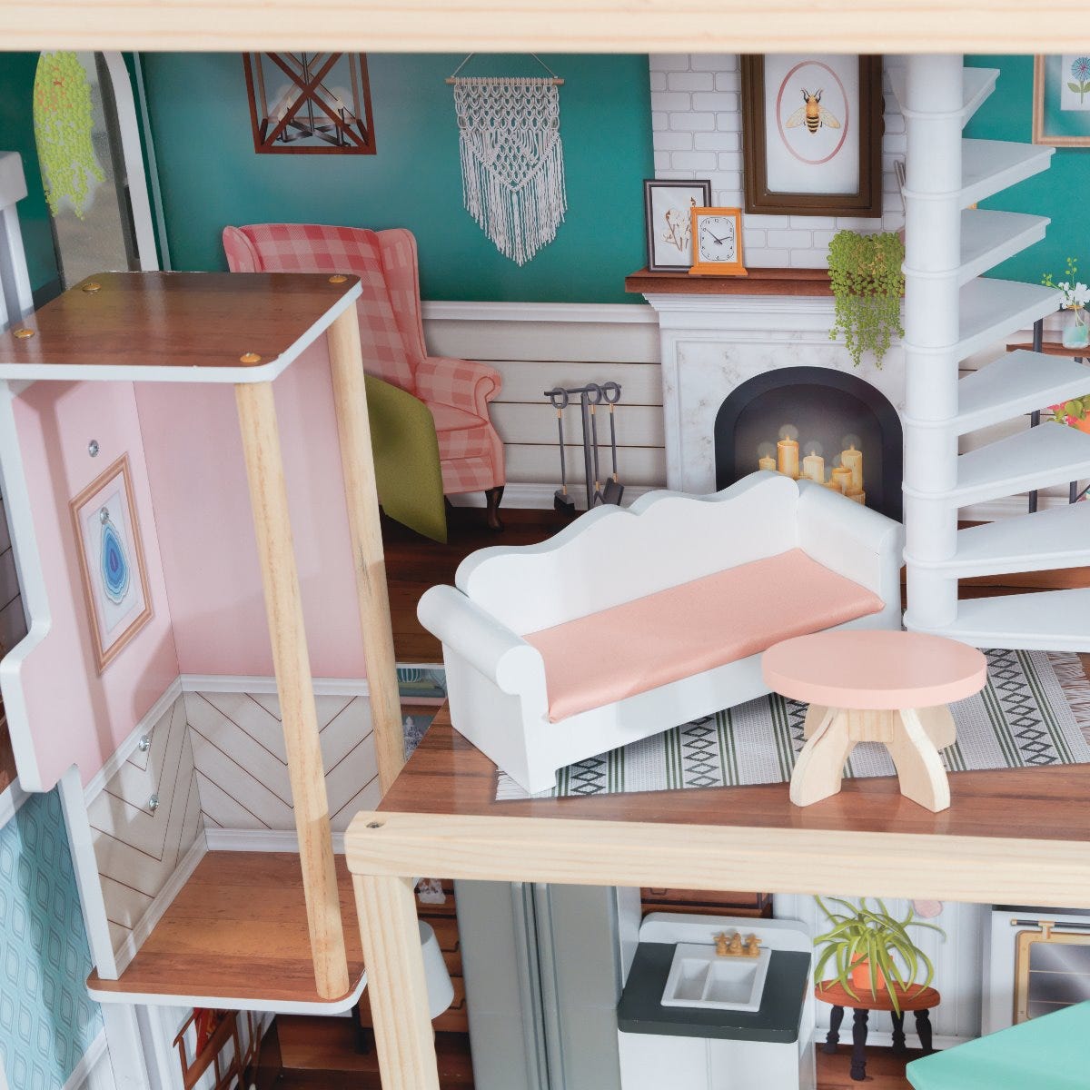 Buy Kidkraft Celeste Mansion 24 Piece Wooden Dollhouse With Ez Kraft Assembly | Yallatoys.com
