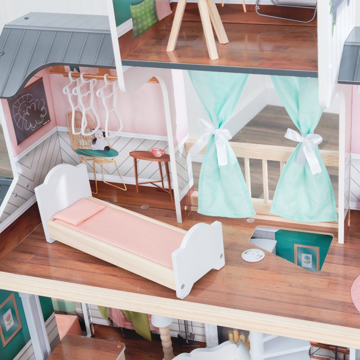 Buy Kidkraft Celeste Mansion 24 Piece Wooden Dollhouse With Ez Kraft Assembly | Yallatoys.com