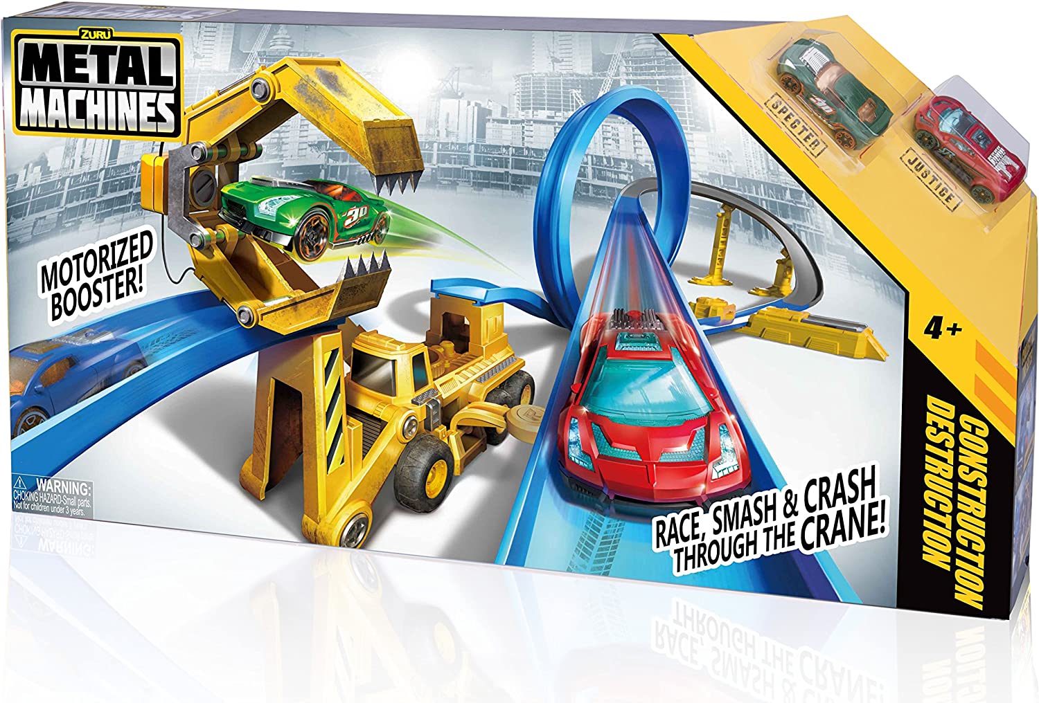 Buy Metal Machines Construction Destruction Trackset with Mini Racing Cars | Yallatoys.com