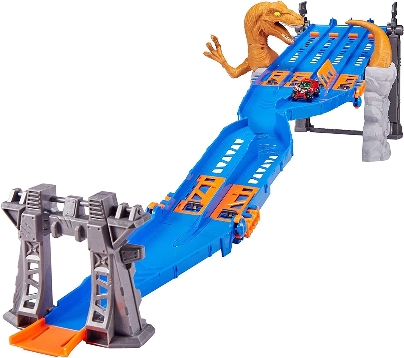 Buy Metal Machines 4 Lane Dinosaur Raptor Attack Playset with Mini Racing Car | Yallatoys.com