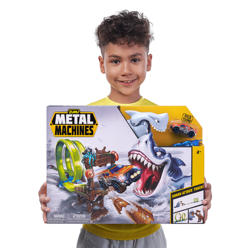Buy Metal Machines Shark Attack Building Track Set with Mini Racing Car | Yallatoys.com