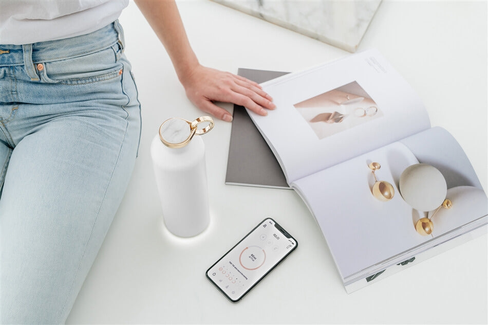 680ml Equa Smart Steel Bottle White