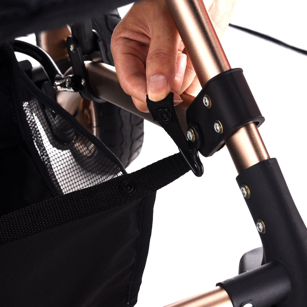 Teknum 3 In 1 Pram Stroller Story  Sunveno Diaper Bag & Hooks Khaki Black Teknum Yallatoys