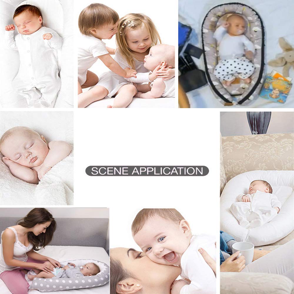 Little Story  Soft Breathable Fiberfill Newborn Lounger Bed Sunshine Grey Little Story Yallatoys