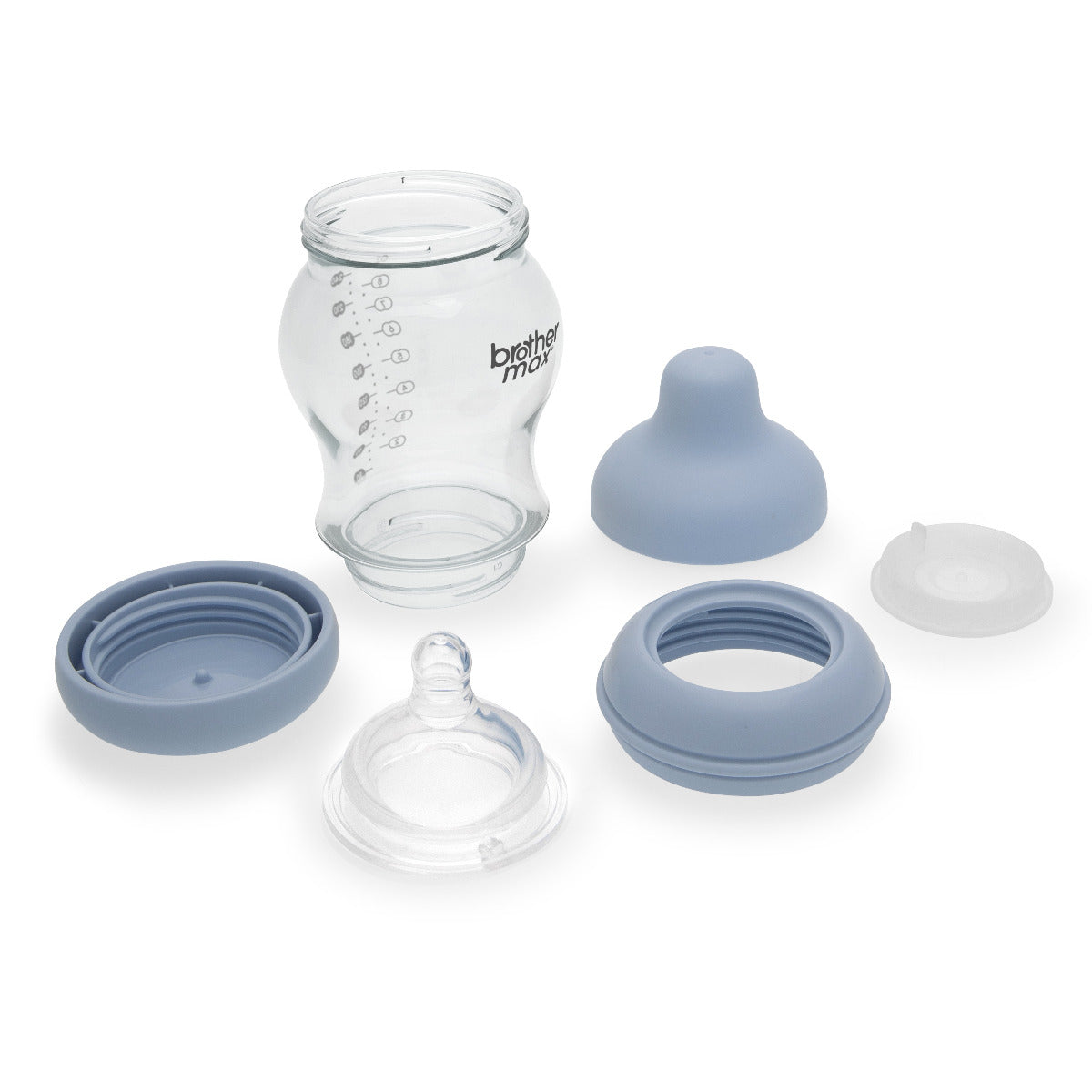 Brother MaxÂ  Pp Anti Colic Feeding Bottle 240Ml/8Oz + M Teat Blue BROTHERMAX Yallatoys