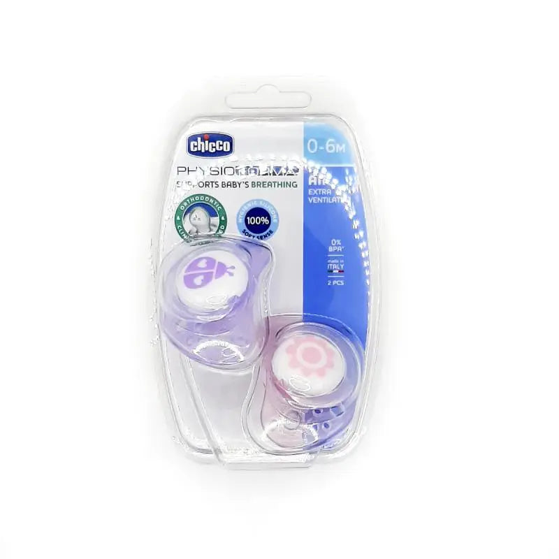 Chicco Soother Ph.Air Pink Sil 0 6M 2Pcs B Chicco Yallatoys