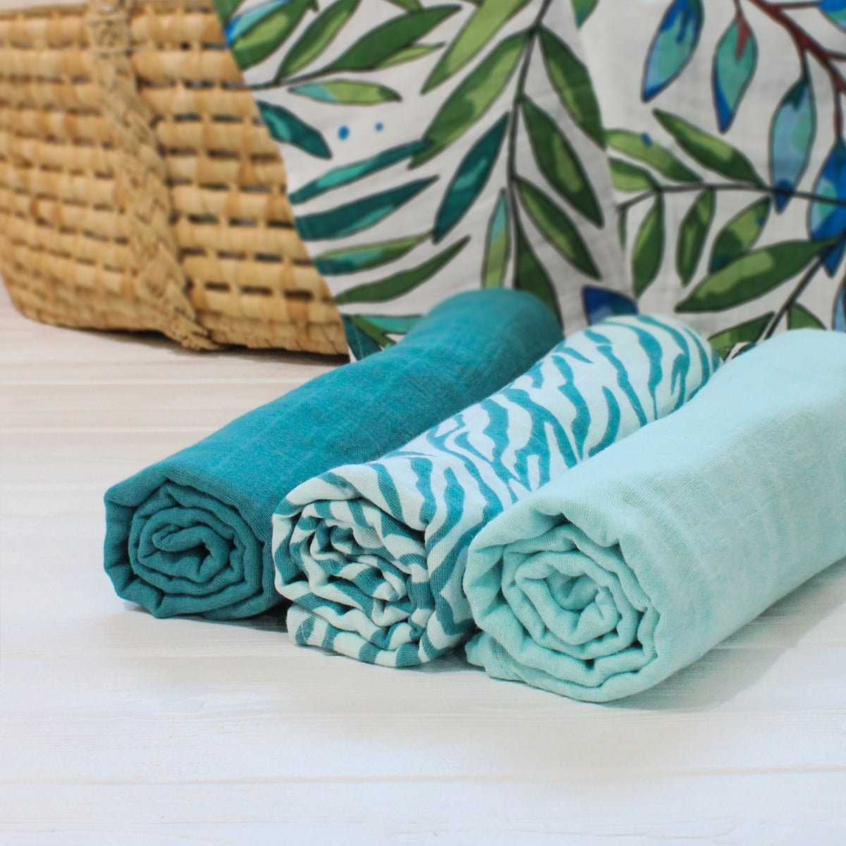 Tommy Lise Muslin Swaddle -  Foggy Blue (120x120cm) Tommy Lise Yallatoys