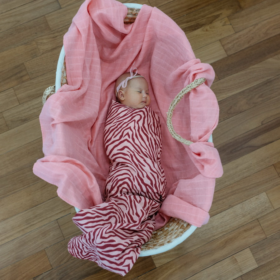 Tommy Lise Baby Swaddle Marsala Tiger 120X120Cm Tommy Lise Yallatoys